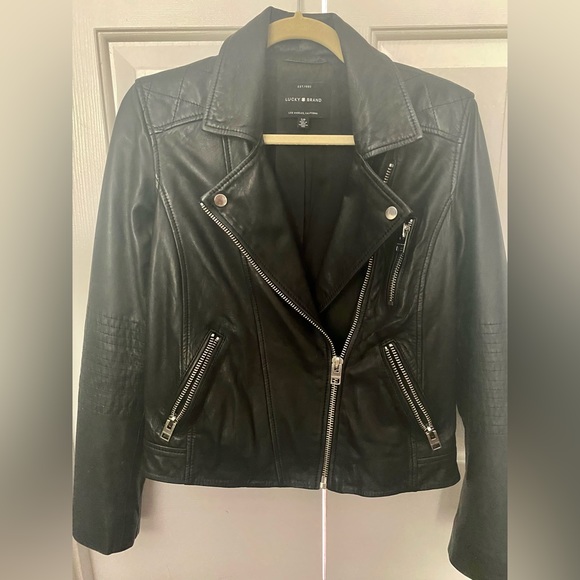 Lucky Brand Jackets & Blazers - Lucky leather moto jacket with zipper at sleeves